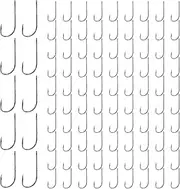 Fishing Hooks Freshwater, Fishing Hooks Saltwater, 100 Pack Barbed Heavy Duty Bait Holder Tackle for Crappie Panfish Salmon Surf Kayak Boat Lake Bank