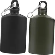 Yardwe 500ml Lightweight Sports Water Bottle Flat Design Metal Outdoor Water Jugs for Women