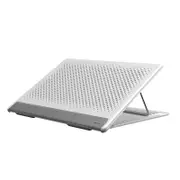 Foldable Mesh Hollow Heat Dissipation Laptop Stand For Laptop Below 16 Inch Macbook Air/Pro 15.6 Inch White-Gray