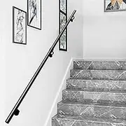 Staircase Bannister Hand Rails for Indoor Outdoor Steps, 60cm 80cm 1m 1.2m 1.5m 1.8m 2m 2.4m 3m 360cm 450cm 4.8m 5.7m Stairs Handrail Railing with Wall Brackets - Easy to Install(6ft/180cm)