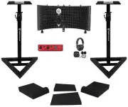 Focusrite Package w/Clarett+ 2Pre+Monitors+Recording Mic+Headphones+Vocal Shield