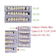 168Pcs Dental Denture False Teeth Size 22# 23# 24# Shade A1 A2 A3 Acrylic Resin