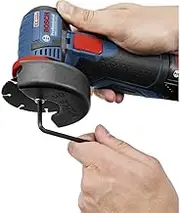 Bosch Professional 12V System Battery Angle Grinder GWS 12V-76 (Including 2x 2.0Ah Battery, 5-Piece Cutting and Sanding Discs Set, Bag)