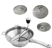 Rotary Food Mill | Stainless Steel 3 Milling Discs Food Mill Ergonomic Food Grinder - Hand Crank Food Chopper Kitchen Grinder with Handle for Applesauce & Tomato Sauce