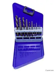 E-Z OUTS – LEFT HAND DRILL BIT SCREW EXTRACTOR SET – USA made Irwin Hanson Tools