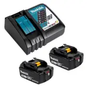 GENUINE Makita 18V Li-Ion Cordless Battery Charger DC18RC & 2x 5.0Ah Batteres