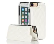 3 Cards Leather Case for iPhone 7/8/SE2/SE3, RFID Blocking Material to Protect Card Data - White