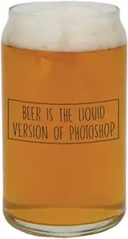 Barstool Philosopher Beer Is Liquid Can Shaped Glass, 16 Ounce