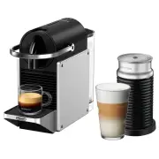 De'Longhi Pixie Nespresso Capsule Coffee Machine and Aeroccino3 - Silver EN127SAE