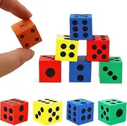 24 Pieces Foam Dice Whisper Cube Educational Toy 2cm Foam Cube Color Cube Nursery Preschool School Classroom Math Games