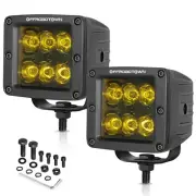 OFFROADTOWN 3 Inch Yellow LED Pod Lights 120W CREE LED Cubes Spot Fog Light O...