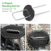 30pcs Garden Pegs U Shaped Metal Pins Heavy Duty Spikes Ground Staple AM