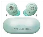 Hatsune Miku SONY Wireless Earphone Headset WF-C500 Green New Fast shipping