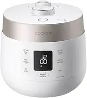 CUCKOO 6-Cup Twin Pressure Rice Cooker, High/Non-Pressure Steam, Programmable Menu, Slow Cooker, Preminum Non-Stick Inner Pot, Open Cooking (CRP-ST0609) White