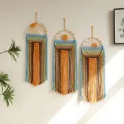 3 Pack Macrame Wall Hanging Tapestry Sunrise Sunset Wall Art Set, Hand Woven ...