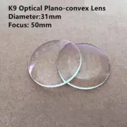 31mm K9 Optical Glass Convex Lens 50mm Focus Plano-convex Lens for Experiment 2p