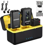 Neewer CM28 Wireless Lavalier Microphone System with Charging Case, 2 Mic Clips,