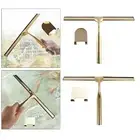 Handheld Glass Wiper W/ Hook Holder Rubber Squeegee for Shower Doors Kitchen