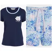 Peter Alexander Women's Navy Sleep Tee/Floral Shorts Set - Size XS - BNWT