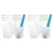 6X Silicone Measuring Cups Kit with Silicone Popsicle Stir Stick, Pipettes,3026