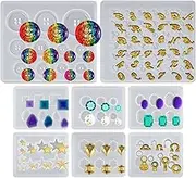 Funshowcase Jewelry Mini Parts Resin Epoxy Silicone Molds 7-in-Set