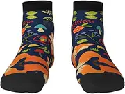 [pvinnk] Cute Animal Fox Flower Print Functionality Socksing Adult Socks For Workout Winter Warmth And Everyday Wear