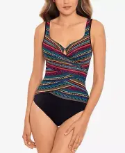 Miraclesuit Women’s Layered Escape Underwire One-Piece Swimsuit sz 10 new nwt