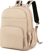 PAOIXEEL 14 Pockets Diaper Bag Backpack, Lightweight Water-Resistant Vegan Leather with Anti-Theft Pocket and Stroller Clips