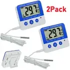 2X Home LED in/Out Digital Thermometers ℃/℉ Electronic Temperature Freezer Alarm