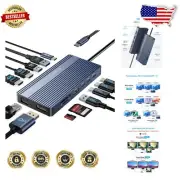 USB C Hub with Dual HDMI 4K@60Hz, 100W PD, 14 Ports - Universal Compatibility