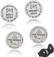 Plliocse 2pcs Funny Decision Coin, Double Sided Food Decision Coin, Couple Gifts for Him Her Husband Wife, Anniversary Date Game Coins for Boyfriend Girlfriend, with PU Leather Case (Style C)
