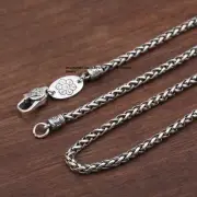 Solid S925 Sterling Silver Chain 3mm Lucky Wheat Link Necklace 19-20g 21.6inch