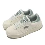 FILA 休閒鞋 COURT TREND 女鞋 米白 藍綠 皮革 刺繡LOGO 小白鞋 斐樂 5C929X116