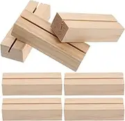ibasenice 10pcs Garland Base Seating Card Holders Postcard Holder Picture Holders Dining Table Cards Holder Menu Cards Holder Rustic Wood Place Card Holder Wooden Business Card Seat Card