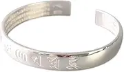 [Reclaiming Zen] Tibetan Buddhist Silver Om Mani Padme Hum Enlightenment Mantra Bangle
