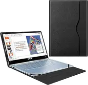 Fintie Sleeve Case for 14" ASUS Chromebook Flip C433TA / ASUS Chromebook C425 / Lenovo Yoga Slim 7 14IIL05 / Dell Latitude 7410 7420 - Premium PU Leather Portfolio Book Cover, Black