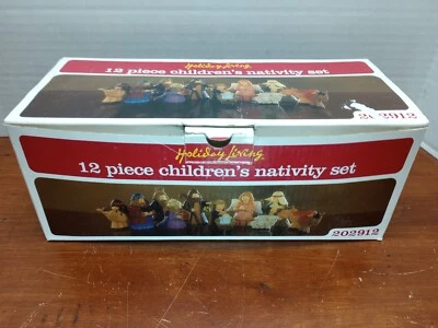 Holiday Living 12 Piece Children's Nativity Set Polyresin New