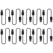 10x Cruxtec Ultra-Thin CAT6A U/UTP Ethernet Compact LAN Cable Cord 1m Black