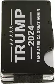 Trump 2024 MAGA Make America Great Again Thin Metal RFID Blocking Wallet Slim