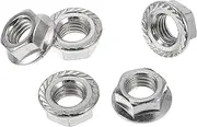X AUTOHAUX 5 Pcs M12 Car Flange Nuts Carbon Steel Girded Hex Lock Flange Nuts Non-Slip Lock Flange Silver Tone White for Car Motorcycle