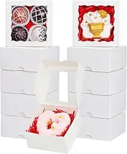 SLShePack 40 Pack Bakery Boxes 4x4x2 Inches Cookies Boxes Mini Bundt Cake Boxes Pie Boxes Cinnamon Roll Treat Boxes Chocolate Truffle Boxes Party Wedding Favor