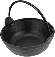 VERDANVERSE Cast Iron Outdoor Cooking Pot Portable Multi-purpose Stewing Cauldron for Camping for Soups Frying Grilling Consistent Heat Distribution Versatile Cookware for Home Use