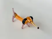 DACHSHUND~Oran~Dog~Collectible Hand Blown Art Glass Figurine~Handmade Tiny Anima