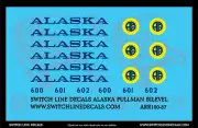 HO Scale Alaska Railroad Pullman Bilevel Cars Decal Set