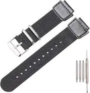 [XBHSW] Military Nylon strap Compatible with Casio AE1200WH AE1500WH A158WA W800H SGW-300H 400 500 Men's stainless steel ring Replacement Watch band