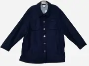 Women’s Chico's Plush Shacket Navy Gray Size 4 US 20/22 Heavy Soft Jacket *NEW