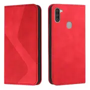 Samsung Galaxy A11 /M11 Case, PU Leather Flip Cover Magnetic Closure Wallet Card Slots Stand Case - Red