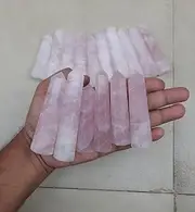 2Pcs Set Rose Quartz Crystal Tower, Large Rose Quartz Crystal Point, Rose Obelisk, Natural Rose Crystal wand, Crystal Tower, 3-4"