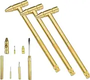 [Generic] 6 In1 Micro Mini Multifunction Copper Hammer, Willedup Hammer Micro Mini, Anti-Rust Copper Screwdriver Hand Tools, for Repair Uav, Mobile Phones, Laptops, Watches (3-PCS)