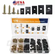 170Pcs Car U-Clip and Screw Assortment Kit Clip Replacement Part Dash Door Panel (for: Fiat)